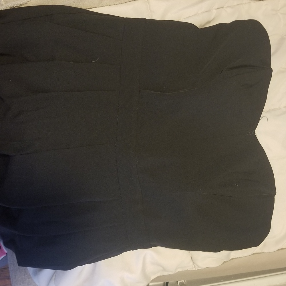 Black strapless pantsuit